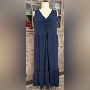 NWOT Lands End Navy Sleeveless Maxi Dress -1X